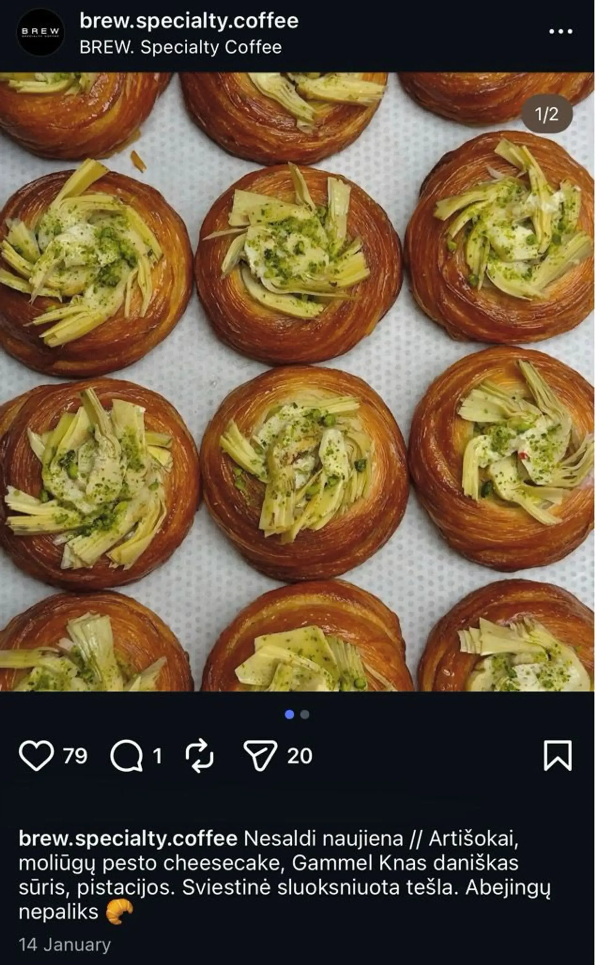 Nenufotkinau, tai įkeliu nuotrauką iš Brew Instagram’o. Skonis keistokas, nebuvo