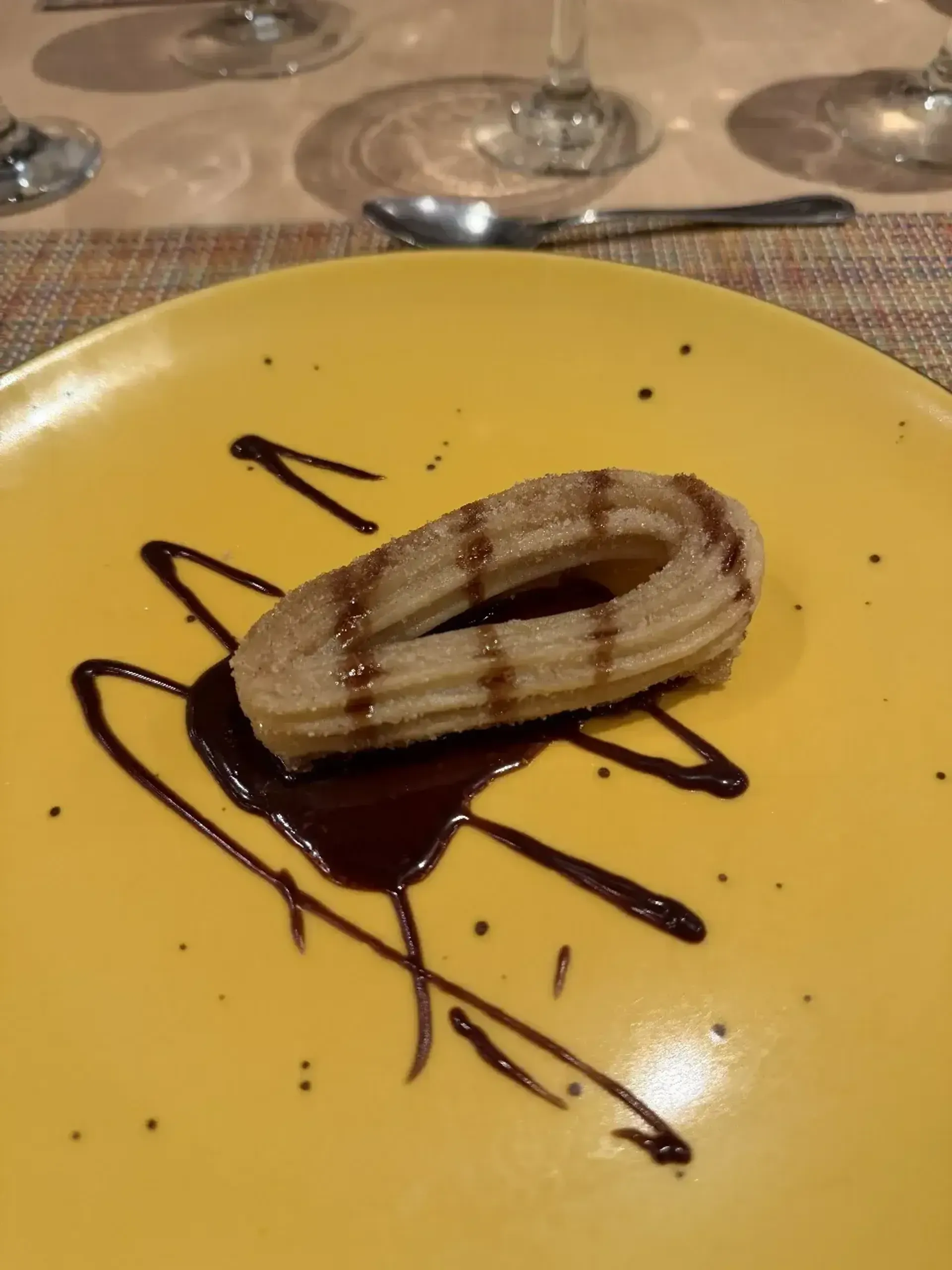 Menu said churros, but it’s literally a single churro. Could have been more cris