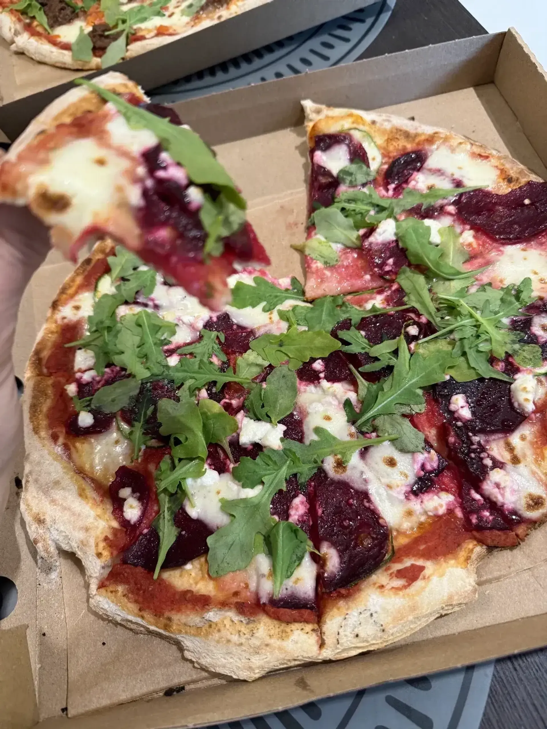 Enjoyed this pizza far more than I expected to. Beet and goat cheese is a popula