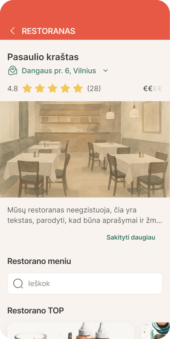 Pamatyk restoraną iš arčiau